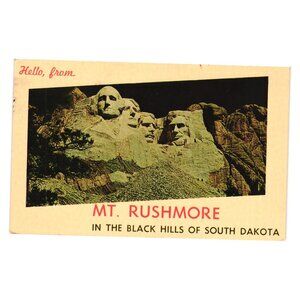 Vintage Mt Rushmore South Dakota Postcard 1960s Scenic Black Hills Landmark